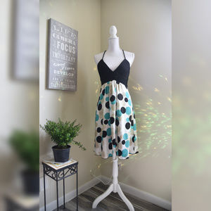Intrique polka dot midi dress